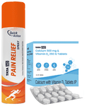 Combo Pack of Tata 1mg Pain Relief Spray (100gm) & Tata 1mg Calcium 500mg & Vitamin D3 250IU Tablet (15)