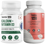 Combo Pack of Tata 1mg Calcium + Vitamin D3 Advanced Tablets (60) & Multivitamin Supreme Capsule (60)