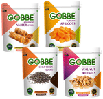 Combo Pack of Gobbe Afghani Anjeer, Turkish Apricots, Chia Seeds, Deluxe Kashmiri Walnut Kernels (200gm Each)