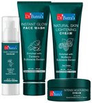 Dr Batra's Combo Pack of Instant Glow Face Wash 100gm, Natural Skin Lightening Cream 100gm, Skin Fairness Serum 50gm and Intense Moisturizing Cream 100gm