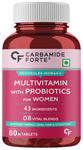Carbamide Forte Women Multivitamins with Probiotics | For Energy, Skin, Hair, Digestion & Gut Health | Tablet