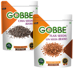 Combo Pack of Gobbe Flax Seeds and Chia Seeds Raw (200gm Each)