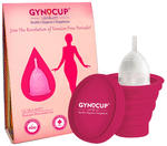 Gynocup Combo Pack of Reusable Menstrual Cup for Women (Medium)  & Menstrual Cup Sterilizer Container Transparent