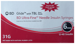 BD Glide with TBL Ultra-Fine Needle Insulin Syringes U40 31G 6mm | Diabetes Monitoring Devices