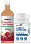 Combo Pack of Tata 1mg Senior 50+ Multivitamin Advanced Capsules (60) & Organic Apple Cider Vinegar (500ml)