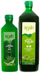 Ayah Combo Pack of Pure Alovera Ras (500ml) & Giloy Tulsi Ras (1000ml)