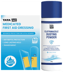 Combo Pack of Tata 1mg Medicated First Aid Dressing - Washproof, Bandages (20) & Tata 1mg Antifungal Dusting Powder (100gm)