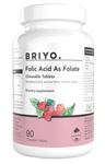 Briyo Folic Acid as Folate Chewable Tablet Natural Raspberry