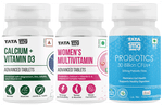 Combo Pack of Tata 1mg Women's Multivitamin Advanced Tablet (60),Calcium + Vitamin D3 Advanced Tablets (60) & Probiotics 30 Billion CFUs+ Capsule (60)