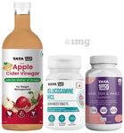 Combo Pack of Tata 1mg Glucosamine HCL 1500 mg Advanced Tablet (60),Hair, Skin & Nails Supreme Capsule (60) & Organic Apple Cider Vinegar (500ml)