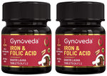 Gynoveda Iron & Folic Acid Tablet (60 Each) | For Healthy Blood Iron & Haemoglobin