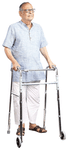 Entros KL912 Light Weight Single Handle Aluminum Folding Walker with Wheel
