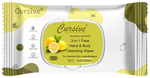 Cursive 3 in 1 Face Hand & Body Cleansing Wipes Lemon Mint