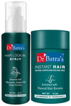 Dr Batra's Combo Pack of Hair Lock-In Spray 50ml and Instant Hair Natural Keratin Hair-Building Fibre 12gm Black