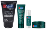 Dr Batra's Combo Pack of Men+ Exfoliating Face Wash 125gm, Natural Skin Lightening Cream 100gm, Skin Fairness Serum 50gm and Intense Moisturizing Cream 100gm