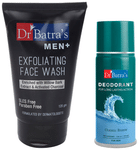 Dr Batra's Combo Pack of Men+ Exfoliating Face Wash 125gm and Deodorant for Men 100gm