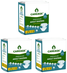 Careage Premium Adult Diaper Tape Style (10 Each) 24-40 Inches M