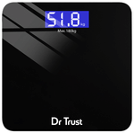 Dr Trust USA Electronic Zen Rechargeable Digital Personal Weighing Scale with Temperature Display Black