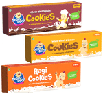 Bebe Burp Combo Pack of 8M+ Cookies (150gm Each) Whole Wheat & Banana, Ragi And Choco Multigrain