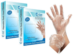 C Cure Disposable Plastic Hand Gloves (100 Each)
