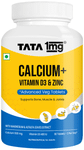Calcium and Vitamin D3 Veg Tablets with Zinc, Magnesium & Alfalfa | Citrate Malate Form | by Tata 1mg