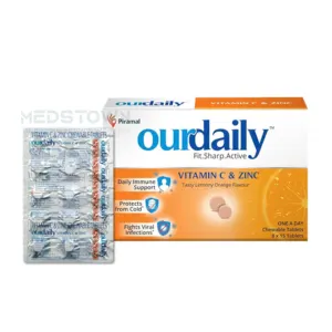 ourdaily fit sharp active Vitamin c and Zinc Tablets Order from medstown App