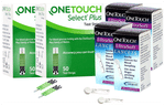 Combo Pack of 2 Boxes of OneTouch Select Plus Test Strip (50 Each) & 4 Boxes of OneTouch Ultrasoft Lancets (25 Each)