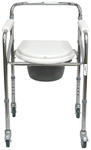 Entros KL696 Premium Steel Height Adjustable Commode Chair with Castors