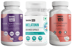 Combo Pack of Tata 1mg Multivitamin Supreme Capsule (60), Melatonin 10mg Advance Capsule (30) & Hair, Skin & Nails Supreme Capsule (60)