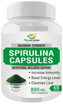 Fitness Prime Maximum Strength Spirulina Nutritional Wellness Support 800mg Capsule