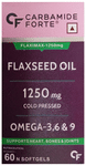 Carbamide Forte Cold Pressed Flaxseed Oil with 1250mg Omega 3-6-9 | Softgel Capsule for Heart, Bones & Joints Health