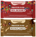 Foodiomax Protien Bar (60gm Each) 2 Mix Berries & 2 Peanut Choco