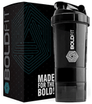 Boldfit Gym Spider Shaker Bottle with Extra Compartment Black