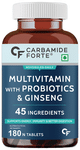 Carbamide Forte Multivitamin with Probiotics & Ginseng | For Energy, Immunity, Bones & Gut Health | Tablet