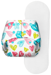 Basic Pocket Diaper with Dry Feel Pad Free Size Hearts