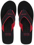 Doctor Extra Soft Orthopaedic Diabetic Pregnancy Comfort Flat Flipflops Slippers For Women 4UK BK Red