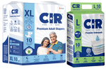 Combo Pack of CIR Premium Adult Unisex Diaper with Aloe Vera XL (10) & Premium Underpad Large (10)