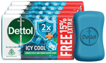 Dettol Icy Cool Bathing Soap Bar (79gm Each)