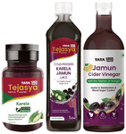 Combo Pack of Tata 1mg Jamun Cider Vinegar (500ml), Tata 1mg Tejasya Karela Capsule 500mg (60) & Tata 1mg Tejasya Karela Jamun Juice (1 Ltr)