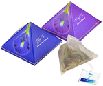 Blue Tea Herbal Tea Gift Box 9 Handcrafted Pyramid Tea Bags (Blue Tea Indian Chai Masala and Purple Tea Spiced Lemon)