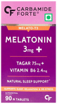 Carbamide Forte Melatonin 3mg+ | With Tagar & Vitamin B6 for Sleep, Relaxation & De-Stress | Tablet