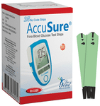 AccuSure Blood Glucose Test Strip Blue