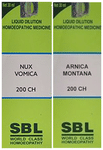 Combo Pack of SBL Nux Vomica Dilution 200 CH & SBL Arnica Montana Dilution 200 CH (30ml Each)