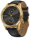 Garmin Vivomove Luxe with Leather Band Hybrid Smartwatch Gold-Black