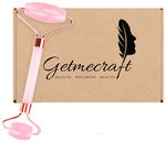 Get Me Craft Combo Pack of Rose Quartz Face Roller and Teeth Shape Gua Sha Set