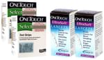 Combo Pack of OneTouch Select Test Strip 2 Box (50 Each) & One Touch Ultrasoft Lancet 2 Box (25 Each)