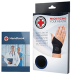 Dr. Arthritis Premium Copper Lined Wrist Support/ Strap/ Brace & Doctor Written Handbook Single Black
