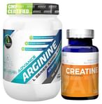 Advance Nutratech Combo of Arginine Aminos Pre-Workout 200gm Unflavoured Raw Powder and Creatine Monohydrate Unflavored 100gm