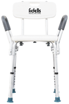 Fidelis Healthcare Premium Lightweight Shower Bench Bath Stool/Chair with Backrest & Armrest