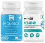 Combo Pack of Tata 1mg Melatonin Advanced Capsule (30) & Probiotics 30 Billion CFUs+ Capsule (60)